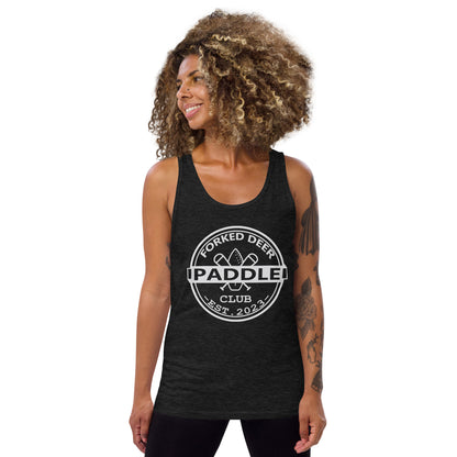 Forked Deer Paddle Club Tank - White Text