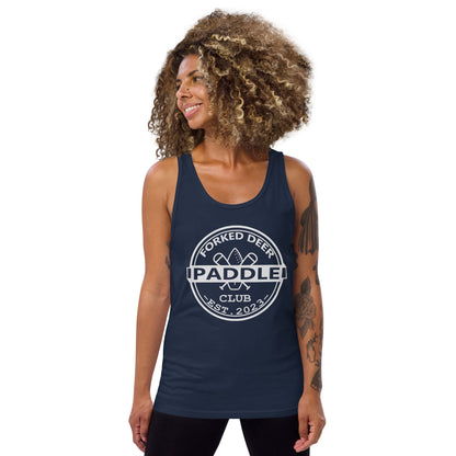 Forked Deer Paddle Club Tank - White Text