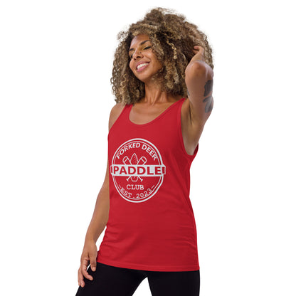 Forked Deer Paddle Club Tank - White Text